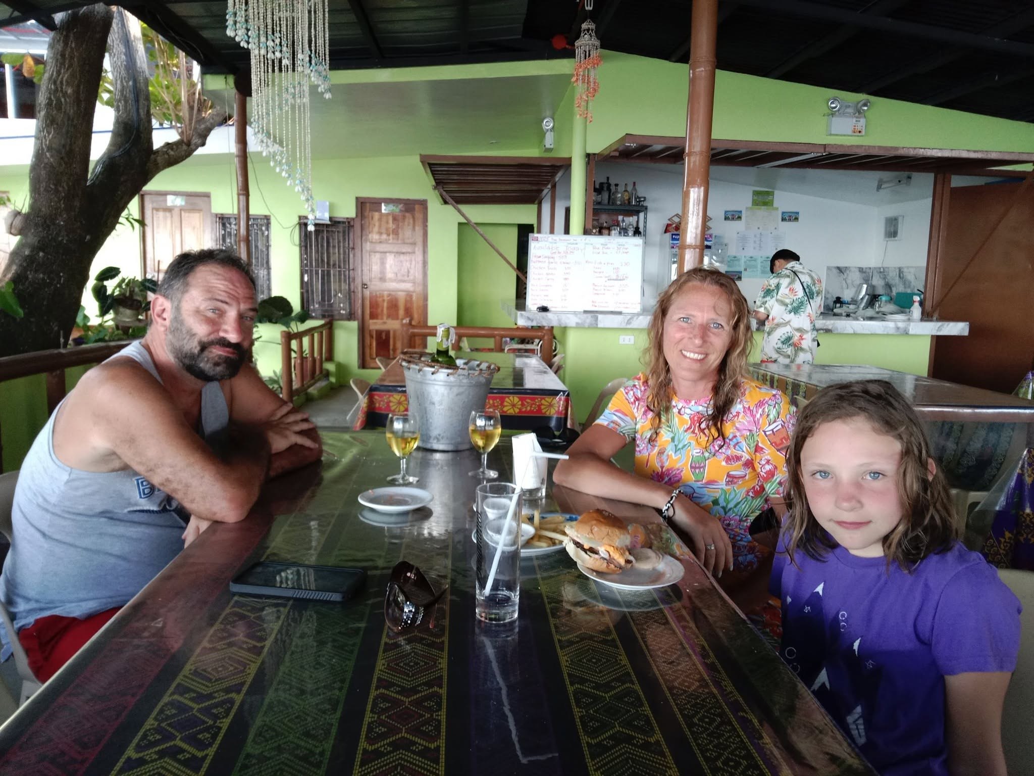 Guests enjoying a meal together